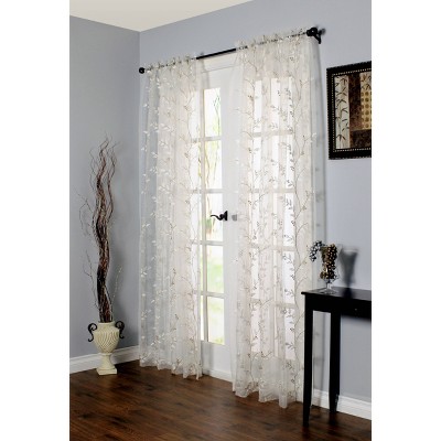 54"x95" Sheer Vernon Curtain Panel White - Habitat