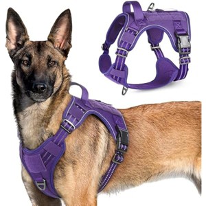 rabbitgoo Tactical Dog Harness for Large Dogs, Vest with Handle & Molle, Easy Control for Training Walking, Adjustable Reflective Straps, Purple, XL - 1 of 1