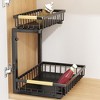2-Tier Under Sink Organizers Sliding Pull-Out Cabinet Storage Shelf, Metal Drawer for Kitchen, Bathroom Pantry Closet Organization Rack Rust-Resistant - 4 of 4