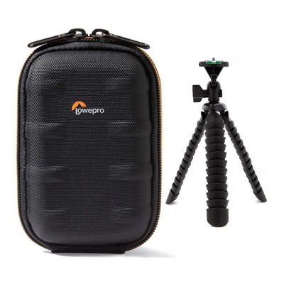 Lowepro Santiago 20 II Case for Compact Point and Shoot Camera (Black) & Tripod