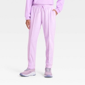 Girls' Cozy Ribbed Jogger Pants - All In Motion™ - 1 of 3