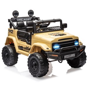 12V Kids Ride On Truck with Remote Control,Spring Suspension,Bluetooth Connectivity and Led Lights - 1 of 4