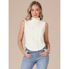 INSPIRE CHIC Women's Sleeveless Textured Business Casual Outfits Trendy Tank Top Mock Neck Shirts - 4 of 4