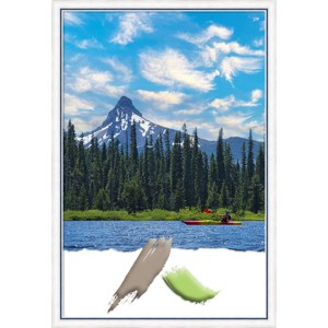 24"x36" Opening Size Morgan Wood Picture Frame Art White/Blue - Amanti Art: Modern Wall Decor, Acrylic Glazing - 1 of 4