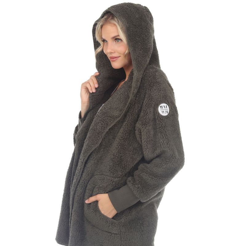 Maternity Plush Hooded Cardigan with Pockets, 5 of 6