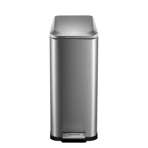 Qualiazero 13.2 Gallon Trash Can, shops Stainless Steel Step On Slim Kitchen Trash Can