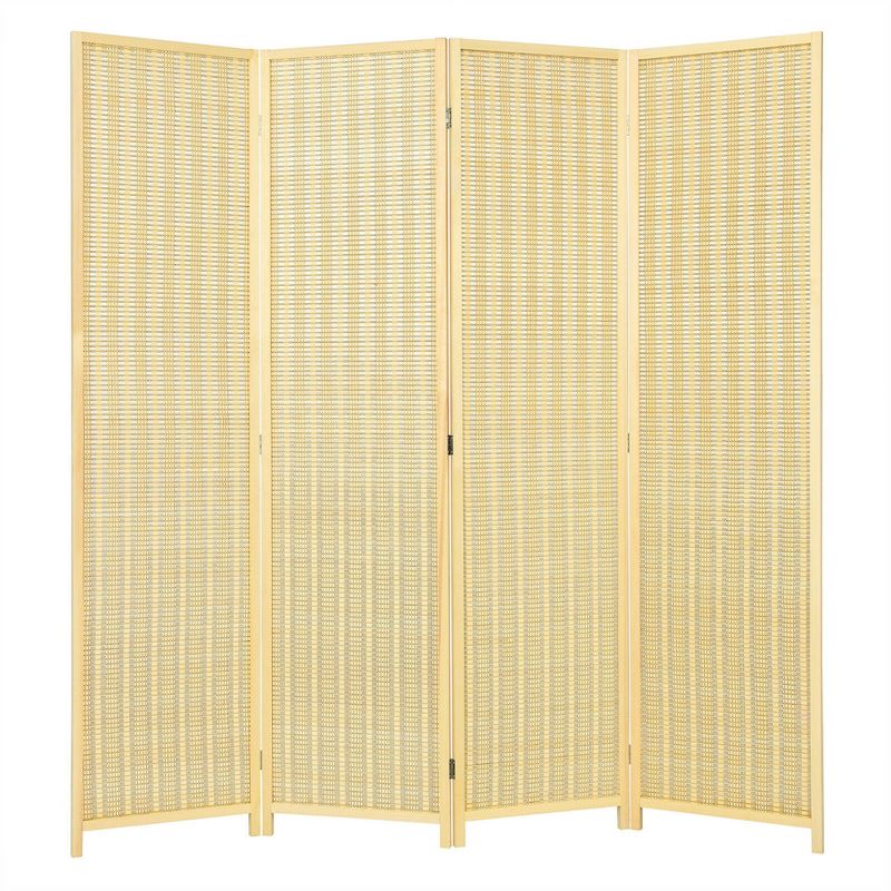 Costway 4 Panel Room Divider Screen Portable Folding 6 ft Partition Screen, 1 of 13