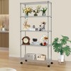 FDW 5 Tier Wire Shelving Unit Heavy Duty Storage Shelves Metal Shelving With Detachable Casters - 2 of 4