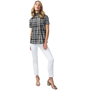 Jessica London Women's Plus Size Short Sleeve Mock Neck - 1 of 4