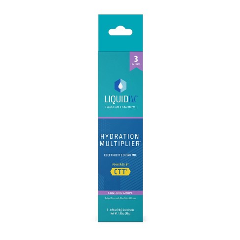 Liquid I.V. Hydration Multiplier - Concord Grape - Hydration Powder Packets, Electrolyte Drink Mix, Easy Open Single-Serving Stick, Non-GMO