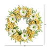 Nearly Natural 21-in Mixed Daisy Artificial Wreath - 2 of 3