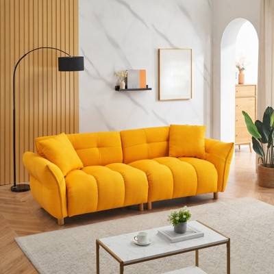93.7" Comfy Sofa Couch, Upholstered 3 Seater Sofa With Pillows, Deep Seat Sleeper Sofa Couch, Modern Loveseat for Living Room Apartment Bedroom