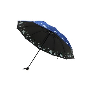 Unique Bargains Umbrella Manual 10-rib Swaying Flowers Sun Protection Vinyl Impact Cloth 43.31"x25.98" 1 Pcs - 1 of 4