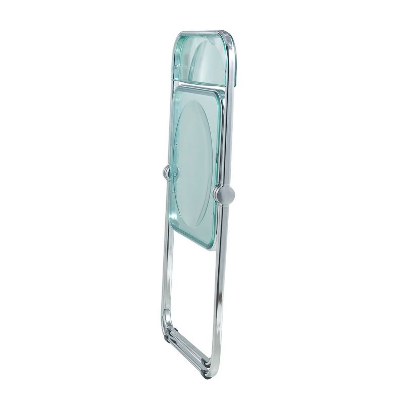 LeisureMod Lawrence Modern Acrylic Folding Chair With Metal Frame, 4 of 8