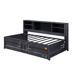 78" Cargo Adjustable Full Daybed Beds Gunmetal - Acme Furniture: With Bookcase & Metal Pull Handle - 1 of 4