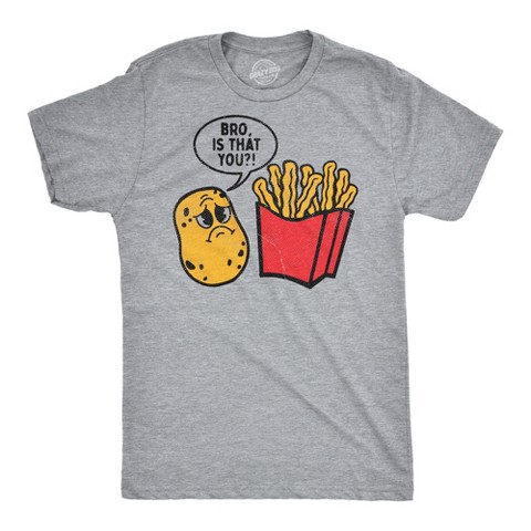 Мужские футболки Crazy Dog T-Shirts, Inc. Mens Funny T Shirts Bro Is That You Sarcastic Potato Frech Fries Graphic Novelty Tee for Men - Crazy Dog Men's T Shirt For Foodies Light Grey S