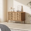 6 Drawer Dresser, Horizontal Chests of Double Drawers for Bedroom,Boho Dresser with black Handles and Wooden Legs, Storage Drawer Organizer for Closet - 3 of 4