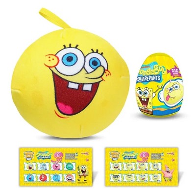 Miraball Bibi, SpongeBob Surprise Egg Capsules with Memory Foam Expandable Plush Toys– 3.7" Soft Collectibles with Surprises Each – Pack of 3