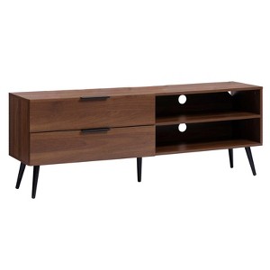 Itopfox Mid Century Wood TV Stand for TVs, Modern Entertainment Center with 2 Drawers & Open Shelves, Accent Media Console Table for Living Room - 1 of 4