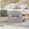Kids Sofa Chair, 2-in-1 Convertible Toddler Couch Lounge, Comfy Fold Out Teddy Fleece Fabric, Children's Sofa Bed for Playroom, Bedroom, Nursery - 3 of 4