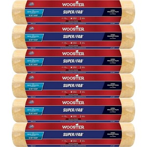 Wooster Genuine 14" Super/Fab 3/8" Nap Roller Cover 6-Pack, R239-14-6PK - 1 of 1
