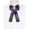 INSPIRE CHIC Women's Pre-Tied Ribbon Pin Collar Lace Trim with Rhinestone Brooch Ties - 4 of 4