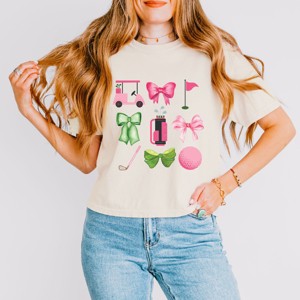 Simply Sage Market Golf Icons Coquette Boxy Crop Top - 1 of 4