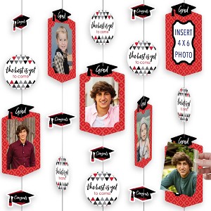 Big Dot of Happiness Red Graduation Party Vertical Photo Garland 35 Pieces - 1 of 4