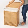 mDesign Bamboo Wood Foldable Laundry Basket Storage Organizer - 4 of 4