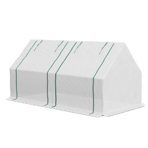 6' x 3' x 3' Portable Greenhouse, Garden Hot House with Two PE/PVC Covers and 2 Roll Up Windows - 1 of 4
