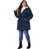 Agnes Orinda Women's Plus Size Drawstring Waist Long Sleeve Warm Barn Jackets with Hooded - 3 of 4