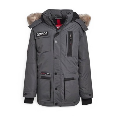 Canada Weather Gear Boys' Parka - Heavyweight Polar Fleece Lined Parka Coat with Faux Fur Hood - Warm Jackets for Boys (8-20)