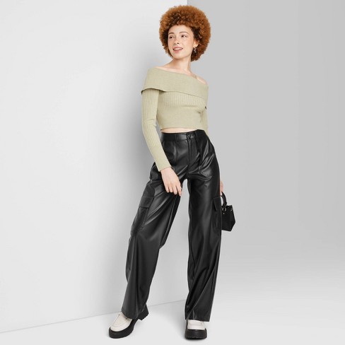 Faux leather 2025 pants target