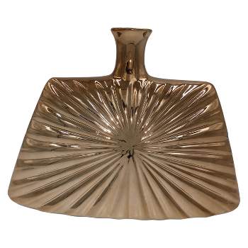 Star Burst Ceramic Vase Cognac 9" - Drew DeRose