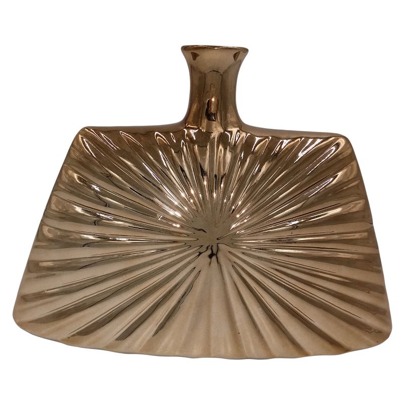 Star Burst Ceramic Vase Cognac 9" - Drew DeRose, 1 of 3