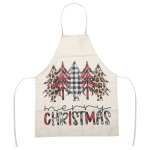 Unique Bargains Christmas Aprons Linen Black Red Brown Beige White 21.65"x26.77" 1 Pcs - 1 of 4