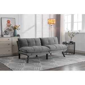 CAVINAS Modern Folding Sofa, Upholstered Convertible Sofa, Versatile 2-in-1 Sofa Bed, Loveseat Sofa with Adjustable Armrests and Backrest - 1 of 4