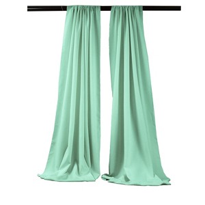 Slickblue Pack of 2 Polyester Backdrop Drapes – 96"H x 58"W, Rod Pocket, Semi Sheer, Serged Edges, 41 Colors Options - 1 of 3