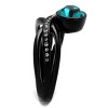 Slickblue Women's Black Twisted Engagement Ring – Blue Zircon Synthetic Crystal Center, Pave Accents, Sizes 5–10 - 4 of 4