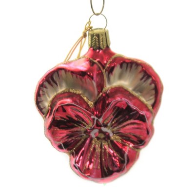 Holiday Ornaments 3.5" Pansy Pink Garden Flower  -  Tree Ornaments