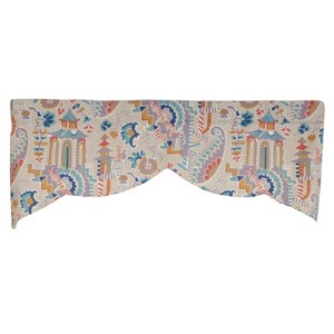 RLF Home 3" Rod Pocket High Quality Fabric Tea House Stamford Valance for Windows 50" x 16" Multi - 1 of 4