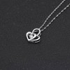 Heart Swinging Stone Necklace Sterling Silver Cz Pendant Ginger Lyne Collection - 4 of 4