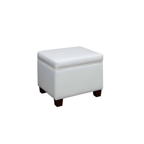 White leather storage deals bench