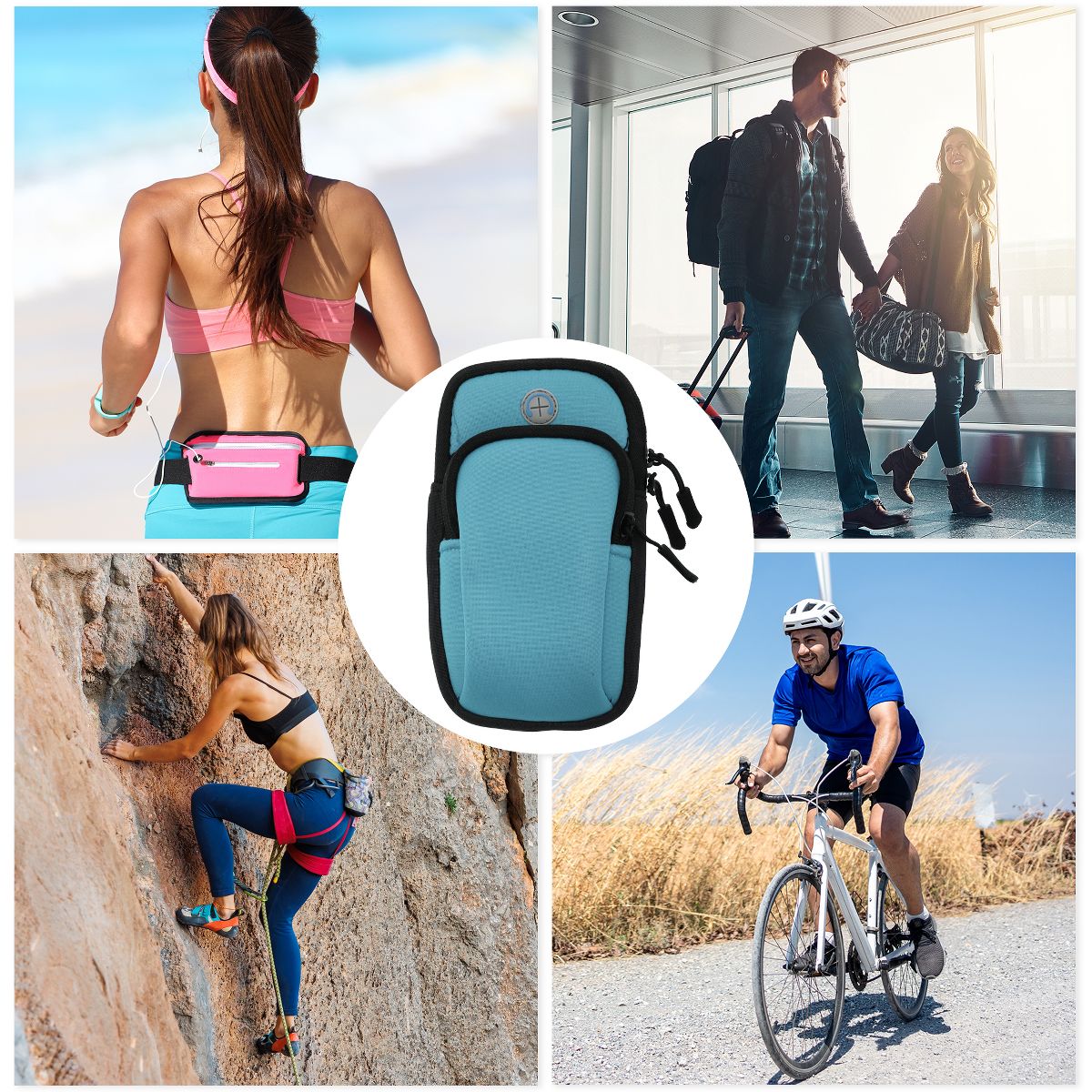 Unique Bargains Convenient Phone Holder Arm Bands with Zipper 1 Pc - thumbnail 8