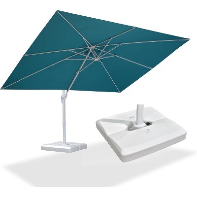 PURPLE LEAF  Patio Umbrella White Cantilever Offset Umbrella Rectangle Outdoor Umbrella with 360-degree Rotation