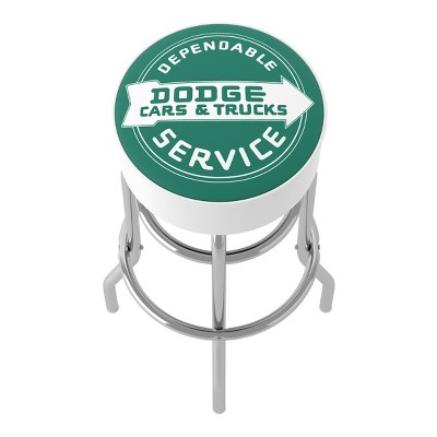 White Metal Swivel Bar Stool with Foam Padding