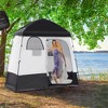 NAYSAYE Pop Up Shower Camping Tent Privacy Shelter with Two Rooms and Carry Bag for Camping Outdoor Adventures, Black, 86.6"*49.2"*90.5" - 2 of 4
