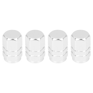 Unique Bargains Car Aluminium Alloy Dustproof Hexagon Shape Wheel Valve Caps 4 Pcs - 1 of 4