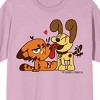 Garfield Odie Licking Garfield Crew Neck Short Sleeve Cradle Pink Men's T-shirt - 2 of 2