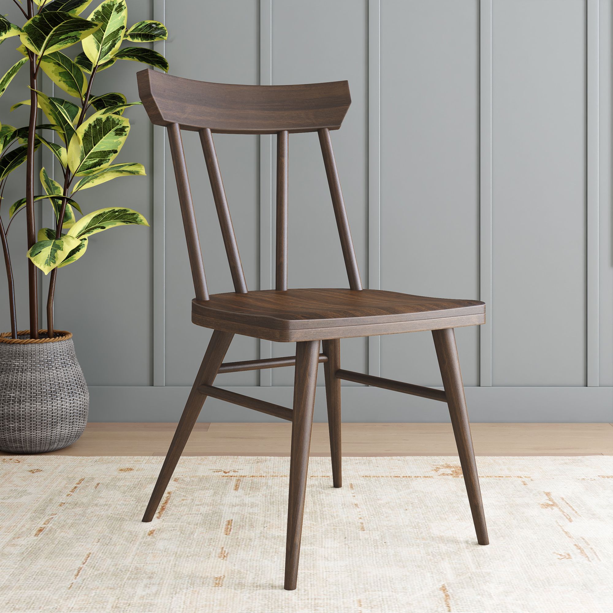 Windsor Dining Chair (1 pack), Walnut
